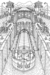 Chiattа in una grande chiusa industriale disegno da colorare PDF gratis