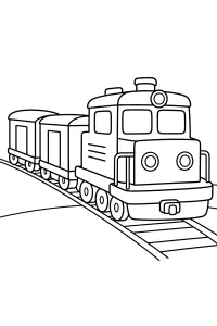 Locomotiva con due vagoni disegno da colorare PDF gratis