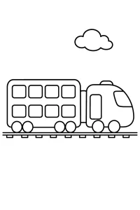 Treno a due piani disegno da colorare PDF gratis