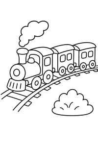 Trenino su binari curvi disegno da colorare PDF gratis