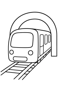 Treno che esce dal tunnel disegno da colorare PDF gratis