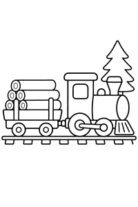 Treno con vagone di tronchi disegno da colorare PDF gratis
