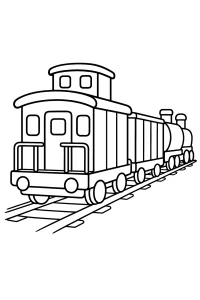 Trem de carga com vagão de cauda desenho para colorir PDF grátis