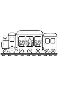 Trem com vagão restaurante desenho para colorir PDF grátis