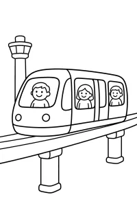 Flughafen-Shuttlezug malvorlage kostenlos PDF