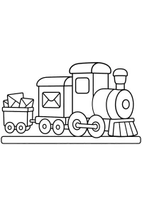 Treno postale con carrello delle lettere disegno da colorare PDF gratis