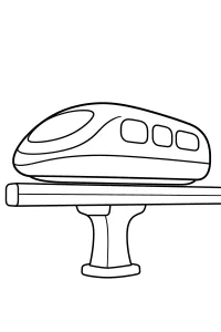 Treno magnetico su guida sopraelevata disegno da colorare PDF gratis