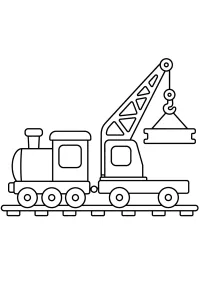 Kranwagenzug auf den Schienen malvorlage kostenlos PDF