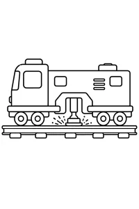 Treno rettificatore sui binari disegno da colorare PDF gratis