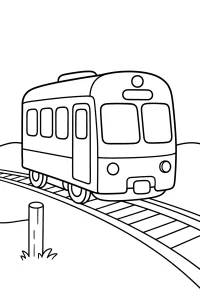 Lokale trein op de rails kleurplaat gratis PDF