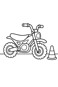 Mini moto con cono da colorare disegno da colorare PDF gratis