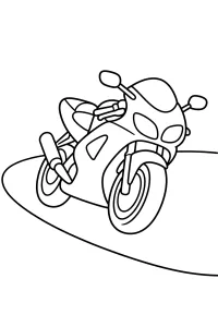 Moto sportiva in curva disegno da colorare PDF gratis