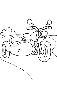Moto con sidecar disegno da colorare PDF gratis
