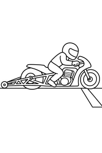 Moto da drag racing alla linea di partenza disegno da colorare PDF gratis