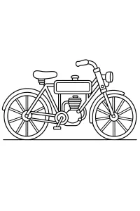 Moto d'epoca con ruote a raggi disegno da colorare PDF gratis