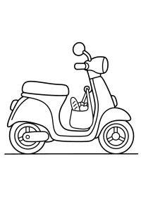 Scooter con borsa appesa disegno da colorare PDF gratis