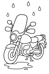 Moto sotto la pioggia disegno da colorare PDF gratis