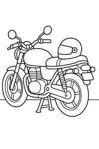 Moto con casco sul sellino disegno da colorare PDF gratis