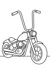 Moto custom con manubrio alto disegno da colorare PDF gratis
