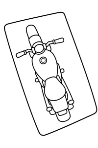 Moto vista dall'alto disegno da colorare PDF gratis