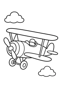 Biplano tra le nuvole da colorare disegno da colorare PDF gratis