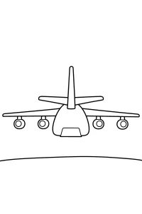 Aereo a quattro motori visto da dietro disegno da colorare PDF gratis
