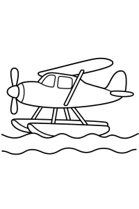 Idrovolante sull'acqua disegno da colorare PDF gratis
