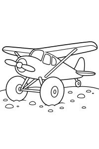 Aereo da boscaglia con ruote giganti disegno da colorare PDF gratis