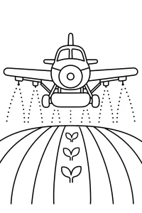 Aereo agricolo sopra il campo disegno da colorare PDF gratis