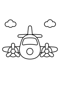 Aereo a elica visto di fronte disegno da colorare PDF gratis