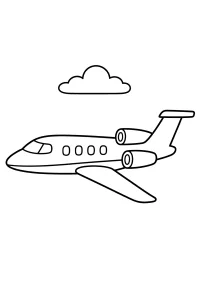 Jet privato con nuvola da colorare disegno da colorare PDF gratis