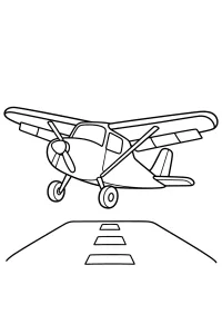 Aereo ad ala alta sopra la pista disegno da colorare PDF gratis