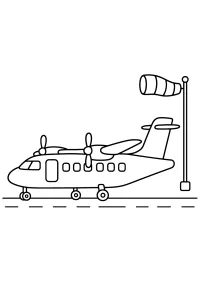 Aereo turboelica con manica a vento disegno da colorare PDF gratis