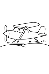 Aereo con gli sci sulla neve disegno da colorare PDF gratis