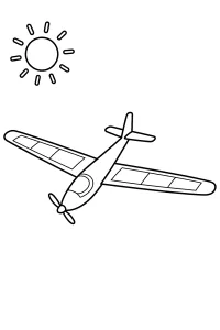 Aereo solare con pannelli sulle ali disegno da colorare PDF gratis
