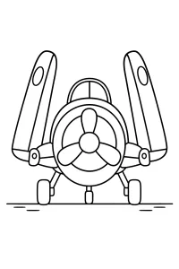 Aereo con ali ripiegate disegno da colorare PDF gratis