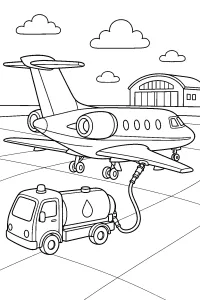 Aereo in rifornimento disegno da colorare PDF gratis