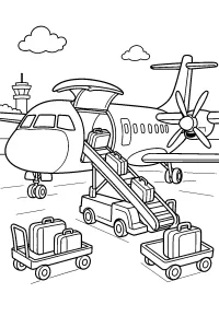 Aereo turboelica con bagagli disegno da colorare PDF gratis