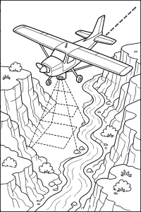 Aereo sopra il canyon da colorare disegno da colorare PDF gratis