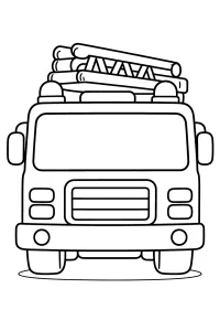 Fire Truck with Roof Ladder coloring page free PDF