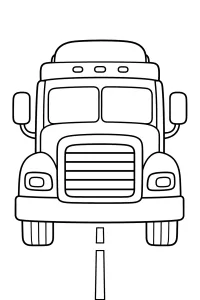 Camion visto di fronte da colorare disegno da colorare PDF gratis