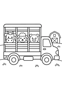Farm Animal Truck coloring page free PDF
