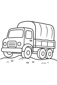 Covered Cargo Truck Coloring Page coloring page free PDF