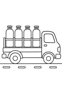 Camion avec quatre cylindres dessin à colorier PDF gratuit
