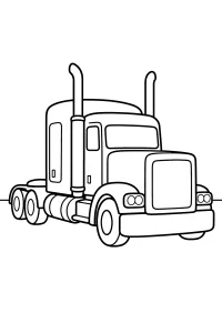 Camion con lungo cofano da colorare disegno da colorare PDF gratis