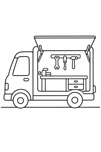 Camion atelier mobile dessin à colorier PDF gratuit