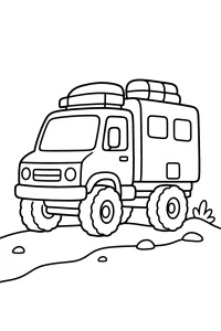 Expedition truck coloring page free PDF