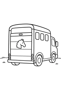 Camion per cavalli da colorare disegno da colorare PDF gratis