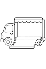 Camion con palco apribile disegno da colorare PDF gratis