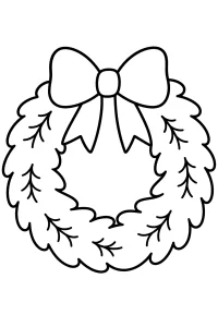 Corona de Navidad con lazo grande dibujo para colorear PDF gratis